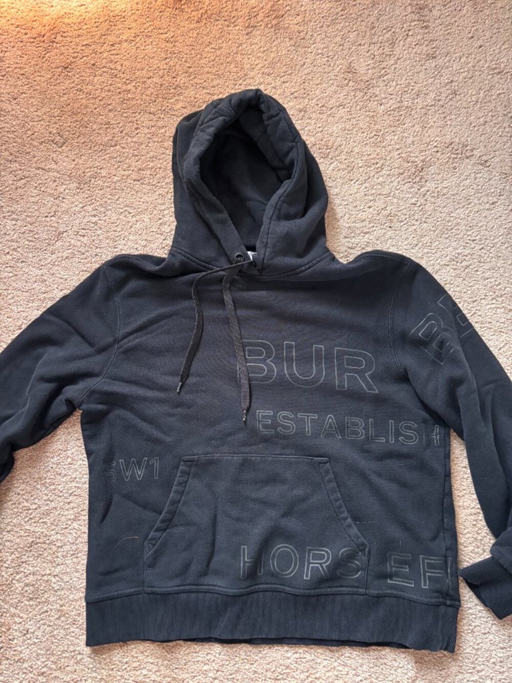 Burberry Horseferry Print Oversized Cotton Drawstring Hoodie
